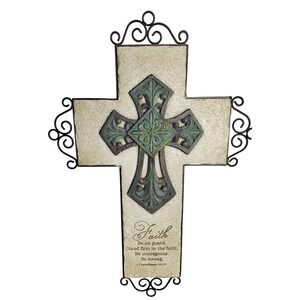 Faith Cross Wall Decor Inspirational Religious Home Accent Scripture Art
